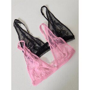 FREE PEOPLE Care FP Reya Bralette 2-Pack Bundle / Black & Pink